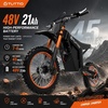 image:imageTuttio Soleil01 Electric Dirt Bike 40MPH E Dirt Bike for Adults Teens  3000W Peak Motor 200NM 48V 21AH Battery 1412 OffRoad Tires Electric Bike with Full Suspension for Mountain Snow BeachBlack Orange