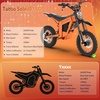 image:imageTuttio Soleil01 Electric Dirt Bike 40MPH E Dirt Bike for Adults Teens  3000W Peak Motor 200NM 48V 21AH Battery 1412 OffRoad Tires Electric Bike with Full Suspension for Mountain Snow BeachLava Orange