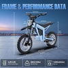 image:imageTuttio Soleil01 Electric Dirt Bike 40MPH E Dirt Bike for Adults Teens  3000W Peak Motor 200NM 48V 21AH Battery 1412 OffRoad Tires Electric Bike with Full Suspension for Mountain Snow BeachBlue