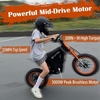 image:imageTuttio Soleil01 Electric Dirt Bike 40MPH E Dirt Bike for Adults Teens  3000W Peak Motor 200NM 48V 21AH Battery 1412 OffRoad Tires Electric Bike with Full Suspension for Mountain Snow BeachOrange