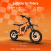 image:imageTuttio Soleil01 Electric Dirt Bike 40MPH E Dirt Bike for Adults Teens  3000W Peak Motor 200NM 48V 21AH Battery 1412 OffRoad Tires Electric Bike with Full Suspension for Mountain Snow BeachLava Orange
