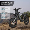 image:imageTuttio ICT 60V Electric Bike with Pedals 75 Miles Long Range Ebikes  for Adults Teens 25AH 4000W Peak Motor 50MPH 170NM Full Suspension 20 Fat Tire Removable Battery All TerrainBlack