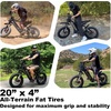 image:imageTuttio ICT 60V Electric Bike with Pedals 75 Miles Long Range Ebikes  for Adults Teens 25AH 4000W Peak Motor 50MPH 170NM Full Suspension 20 Fat Tire Removable Battery All TerrainGrey