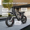 image:imageTuttio ICT 60V Electric Bike with Pedals 75 Miles Long Range Ebikes  for Adults Teens 25AH 4000W Peak Motor 50MPH 170NM Full Suspension 20 Fat Tire Removable Battery All TerrainWhite