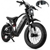 image:imageTuttio ICT 60V Electric Bike with Pedals 75 Miles Long Range Ebikes  for Adults Teens 25AH 4000W Peak Motor 50MPH 170NM Full Suspension 20 Fat Tire Removable Battery All TerrainGrey